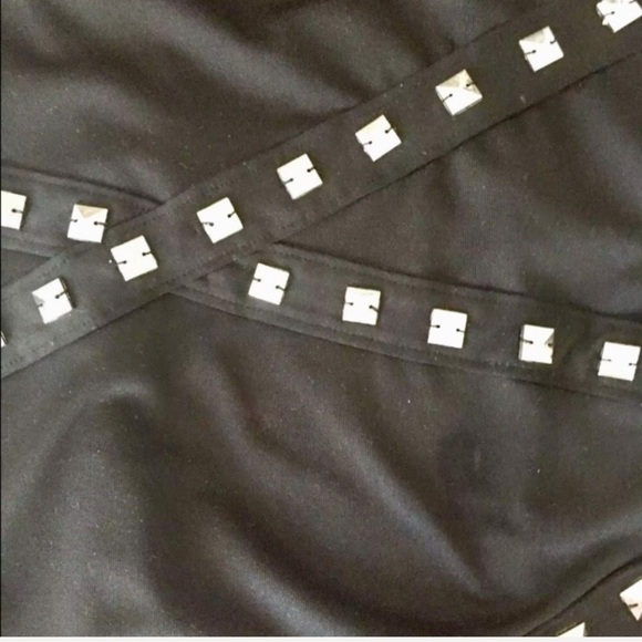 ❌SOLD❌ Forever 21 Black Silver Studded Bodycon Mini Dress - Picture 5 of 8